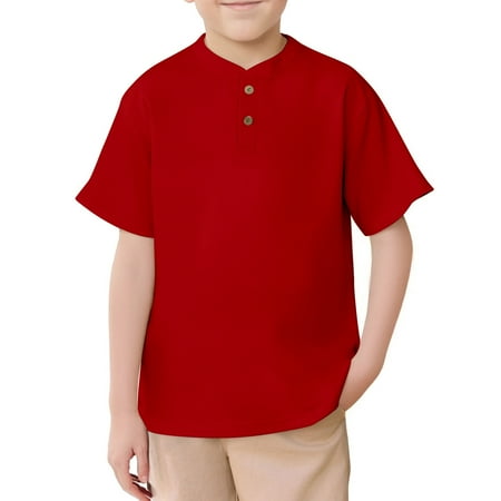 Kid Boys Polo Shirts Red Polo Shirt Boys Tee Tops Clothes Short Sleeve Polo Shirts Shirts for Boys 11-12 Years