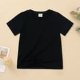 thumbnail image 2 of Yammkia Toddler Baby Boy Girl Short Sleeve Crew Neck T Shirt Pullover Summer Basic Tee Solid Casual Clothes 12 18 Months 2T-7T,Black 12-24 Months, 2 of 7