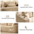 thumbnail image 5 of Ovios 106" Cloud Sofa Couch No Assembly Boneless Deep Seat Sofa for Living Room, Beige(Plush Corduroy), 5 of 11