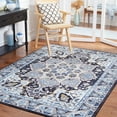 thumbnail image 3 of SAFAVIEH Riviera Ulysses Medallion Polyester Machine Washable Area Rug, Grey/Light Blue, 6'7" x 6'7" Square, 3 of 13