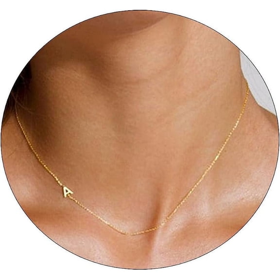 Dainty Initial Necklaces For Women 14K Gold Plated Sideways Initial Necklace Personalized Letter Necklace Everyday Jewelry Gift[o4581]