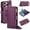 Deeppurple, variant on Allytechgroup Wallet Case for iPhone 17 Pro Max, RFID Blocking Multiple Cards Holder Zipper Pocket Hand Strap Shockproof Stand Phone Case with Crossbody Lanyard for Women Girls, White
