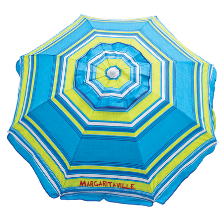 6' Beach Umbrella with Built-In Sand Anchor - Blue Green