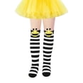 thumbnail image 2 of Kids Bee Knee High Socks for Halloween, 3D Plush Bumblebee Costume Socks for Girls Toddlers, Black White Striped for Christmas Stocking Stuffers, Gag Gifts and Fun Holiday Gifts, 2 of 5