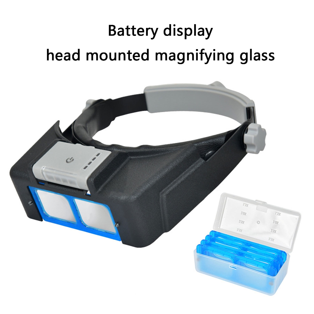 PatungKu Cordless Headsets Magnification Tool Lens & 4 LED Upgrades for Small Tasks