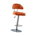 thumbnail image 4 of Silla de bar Taburete de bar moderno con reposapiés con respaldo Taburete de mostrador Taburete de bar para cocina Isla Comedor Hogar Cafetería Naranja, 4 of 8