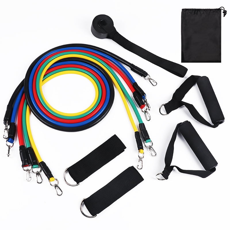 11pcs/Set Pull Rope, Resistance Bands, Portable Fitness Equipment, Ankle Strap, Chest Expander, Elastic Exercise Band Bold Sport