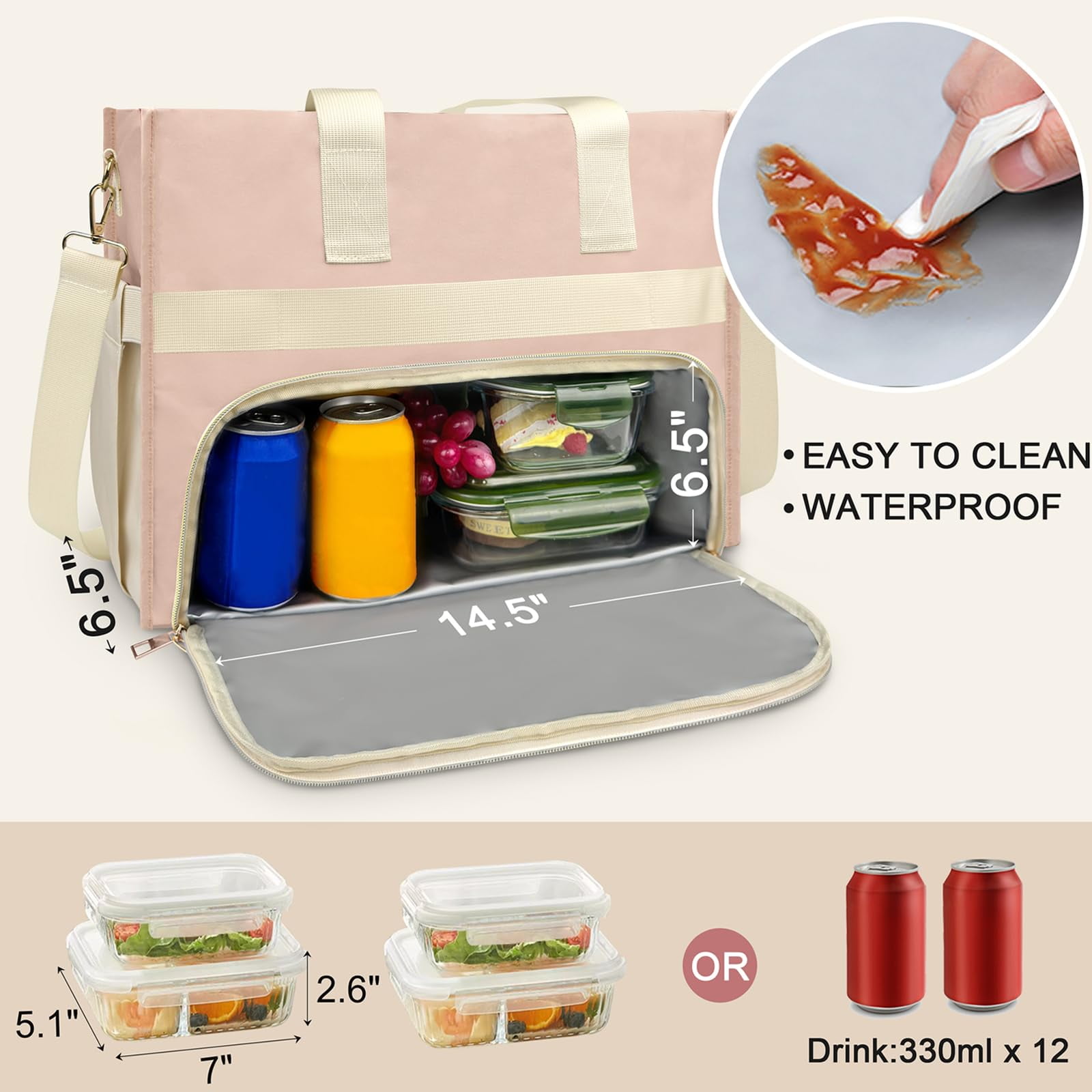 Pasman Insulated Polyester Reusable Lunch Totes