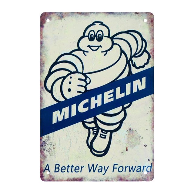 Hojalata Rectangular 30*40cm Plano Neumáticos Michelin Michelin Serie Bodegones