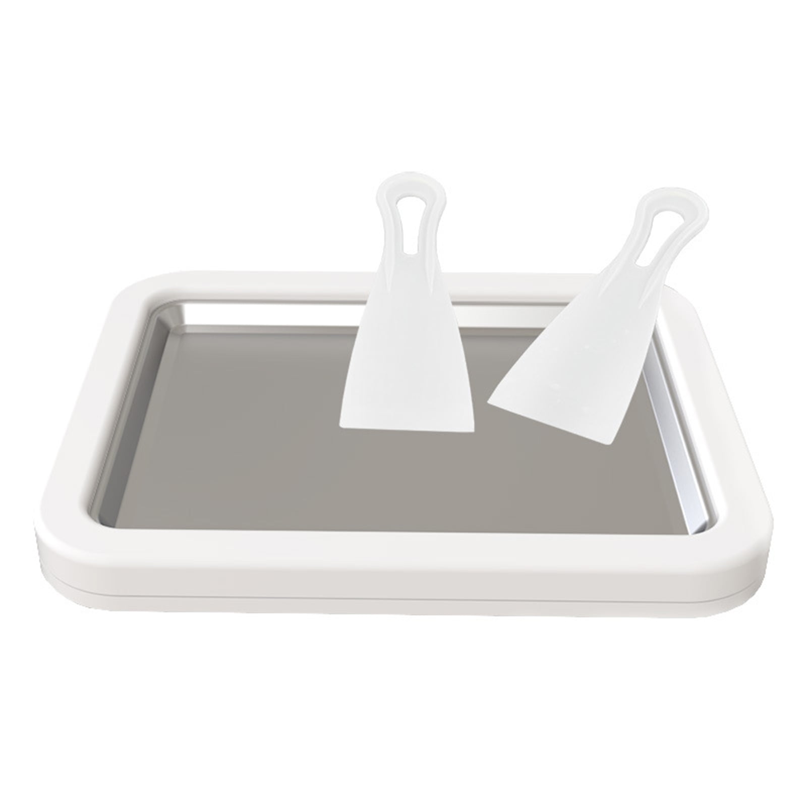 Ice Cream Roller Plate with 2pcs Spatulas for Handmade Rolled Ice Cream Sorbets Maker Yogurts Household Supplies