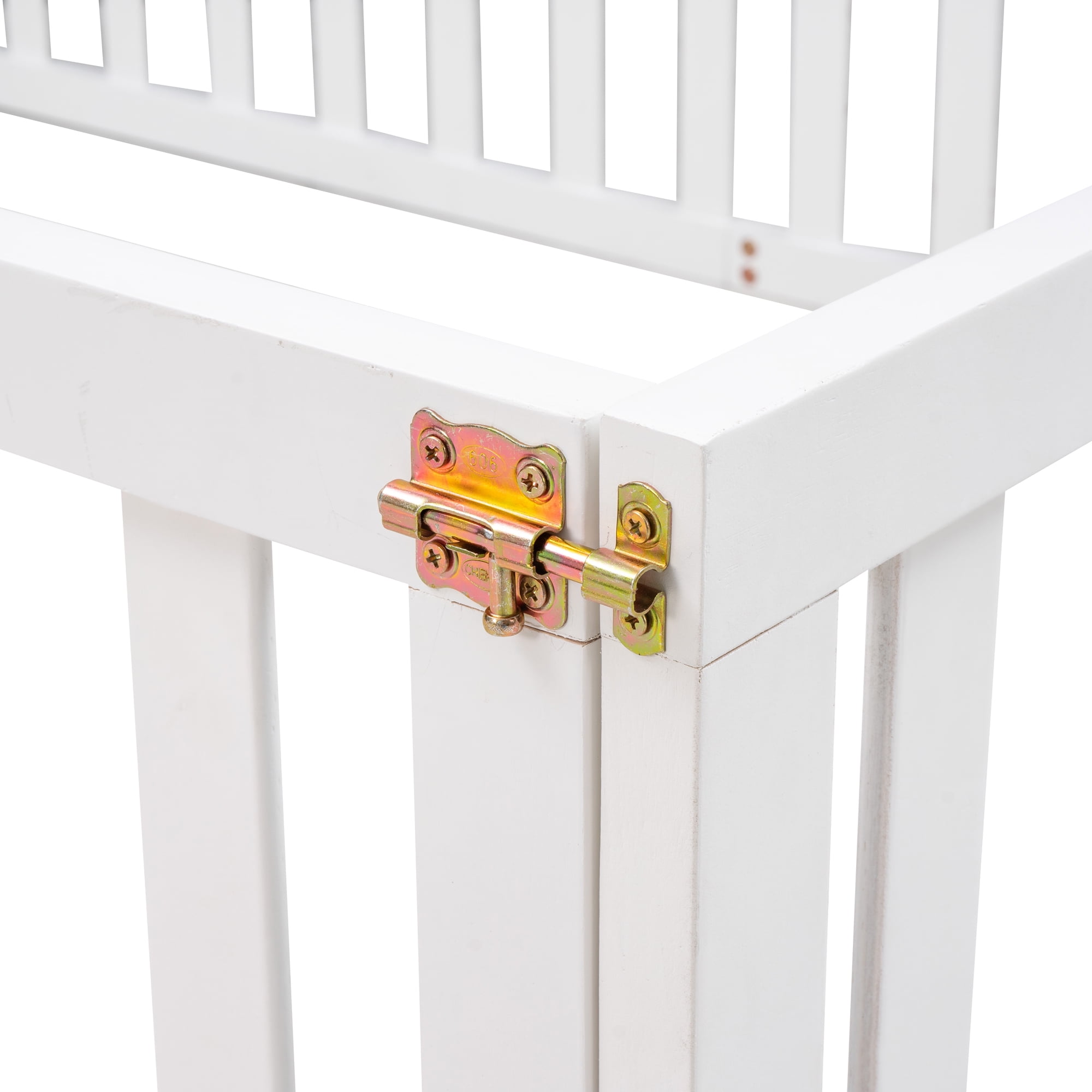Mintazer Full Floor Bed with Guardrails & Hinged Gate Door, Montessori Toddler Floor Bed Frame for Kids, White