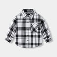 thumbnail image 2 of Ltctricy Children's Plaid Button down Shirts Unisex Boys Girls Cotton Long Sleeve Collared Blouses Casual School Tops(White,4-5 Years), 2 of 3