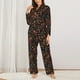 thumbnail image 2 of Fotbe Floral Conjunto de Pijama de Manga Larga para Mujer con Estampado, Ropa de Dormir de 2 Piezas, Conjunto de Casa Suave y Cómodo con Bolsillos-Large, 2 of 7