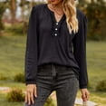 thumbnail image 5 of Womens Dressy Sweaters 2025 Fall Winter Long Sleeve Button Down Ruffle Henley Neck Casual Cotton Pullover Tops, 5 of 6