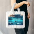 thumbnail image 6 of Rocae Hawaiian Ship Dolphin or Plush Underarm Bag White Furry Purse Handbag for Autumn and Winter, 6 of 7