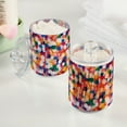 thumbnail image 2 of Yayeee 2 Pack Qtip Holder Bathroom Cotton Swab Canister with Lid Clear Dispenser Set, White Colorful Circles, 2 of 6