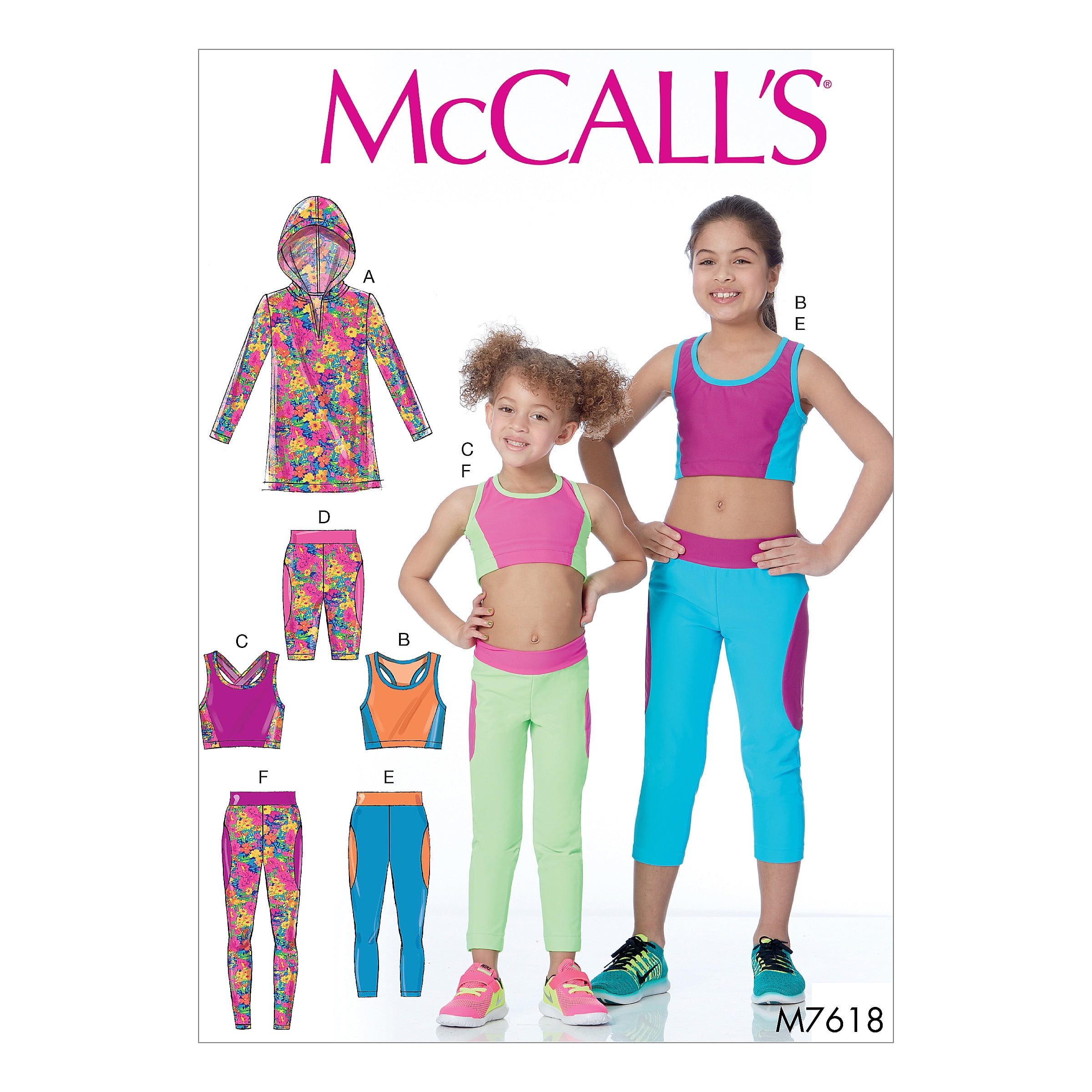McCall's Sewing Pattern Children's/Girls' Activewear Tops and Leggings