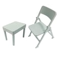 thumbnail image 2 of Juego de mesa y sillas de soldado de 6 pulgadas, moderno juego de mesa y sillas en miniatura a escala 1:12 gris claro, 2 of 9