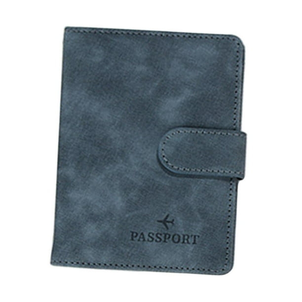 Regalos de viaje, protector de pasaportes, organizador de documentos de moda, pasaporte de cuero PU azul oscuro
