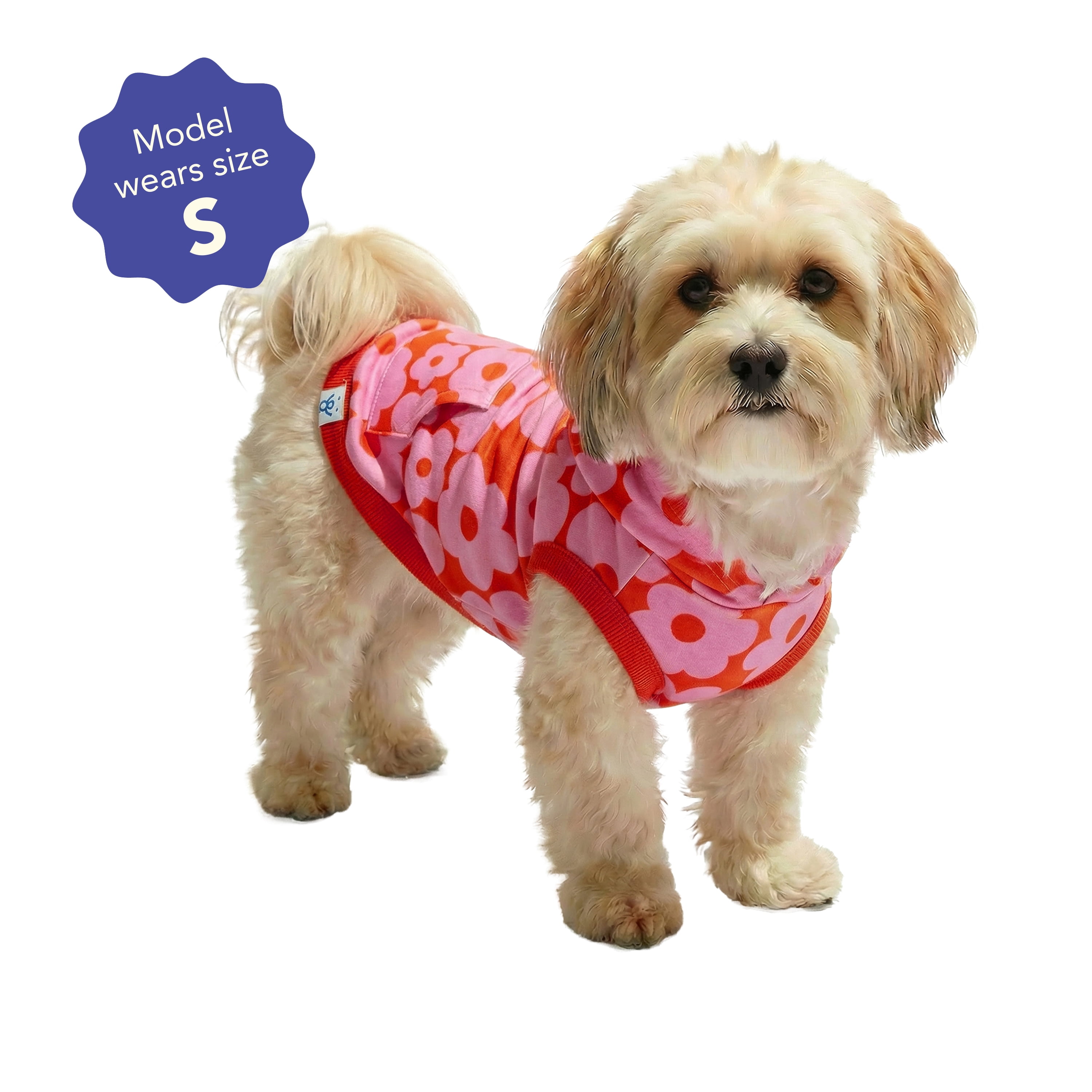 Oodles Pink Tropical Blooming Floral Spring Dog Hoodie, Small