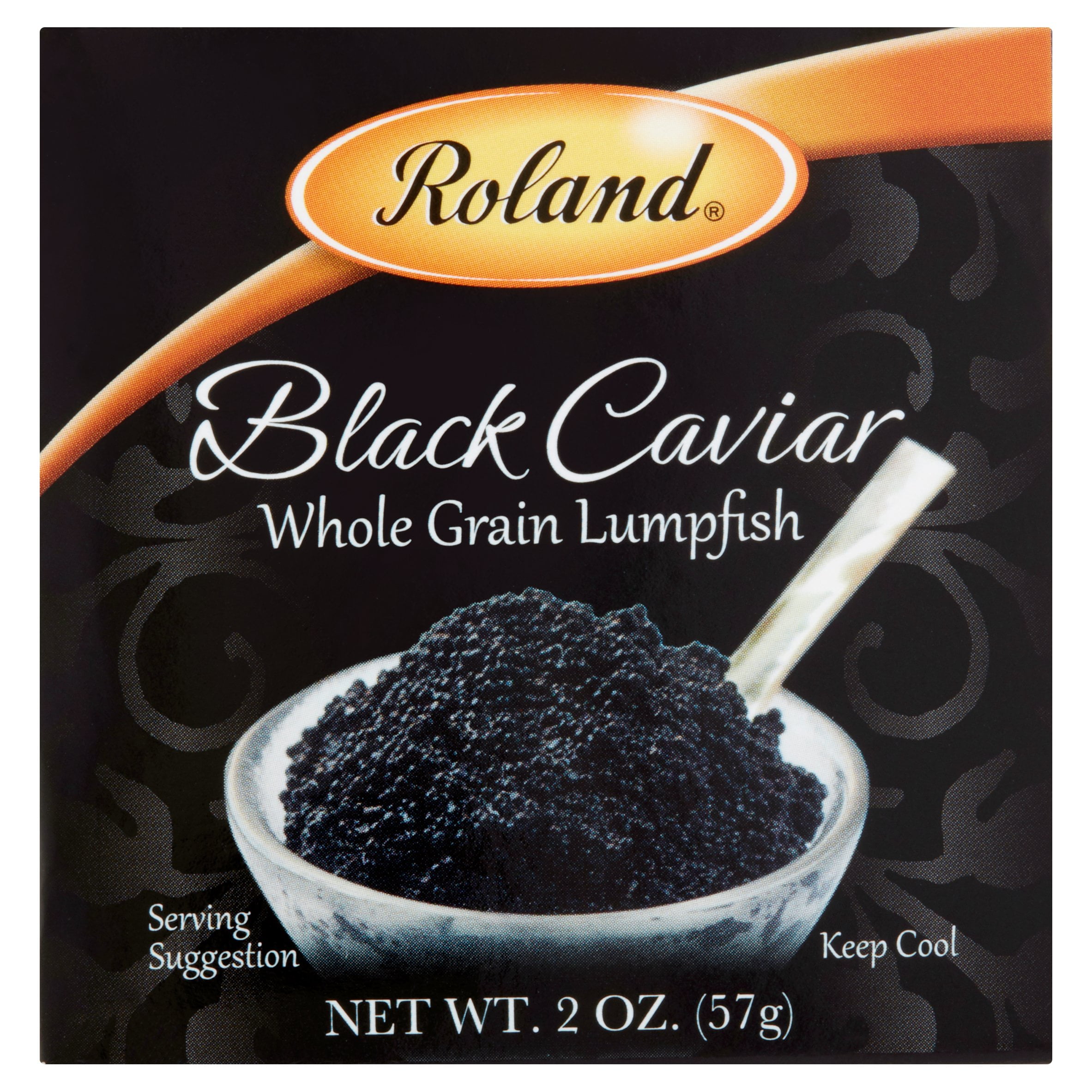 Roland Whole Grain Lumpfish Black Caviar, 2.0 OZ by American Roland Food Corp.