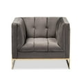 thumbnail image 2 of Baxton Studio Ambra Velvet Fabric with Gold Finish Accent Chair in Gray, 2 of 10