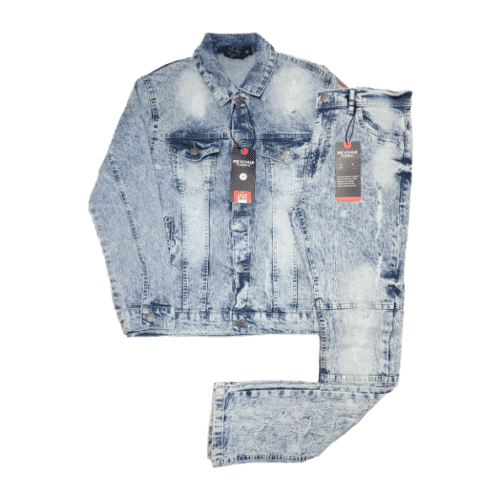 blue jean jacket and pants set men