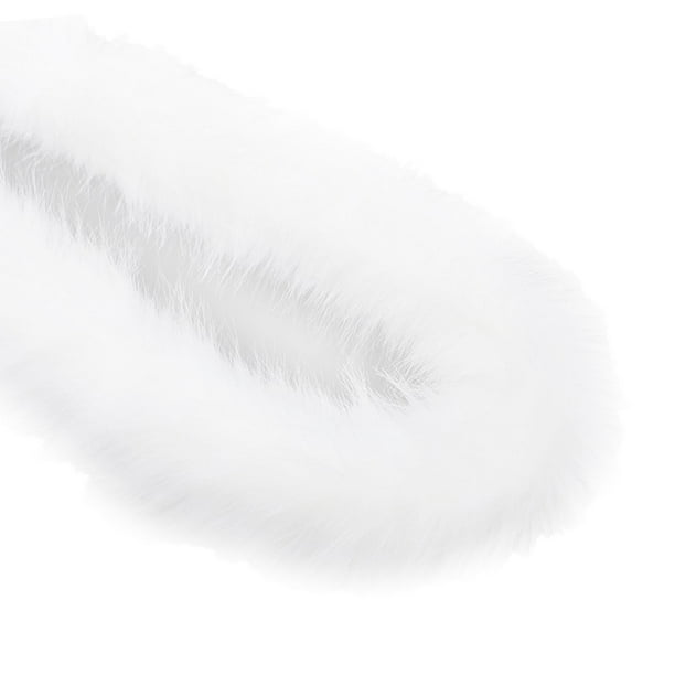 Rollo de tela de piel artificial peluda y difusa para ropa navideña Blanco