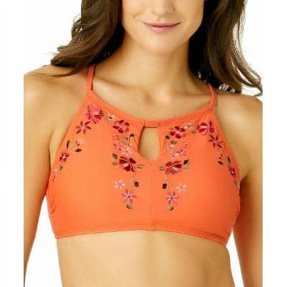 $98 Jessica Simpson Belted One-Piece Swimsuit Rainbow Rib Dark Navy Size Small