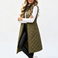 thumbnail image 4 of Sevevn Womens Long Puffer Vest Fall Zip up Quilted Down Jacket Winter Warm Sleeveless Coat with Pockets Green XXXL, 4 of 8