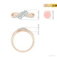 thumbnail image 3 of ANGARA Natural Oval Aquamarine Three Stone Bypass Ring with Diamonds in 14K Rose Gold for Women (Size-4x3mm) | March Birthstone, Anniversary, Jewelry Gift for Women | Natural Aquamarine Ring, 3 of 7