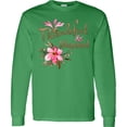thumbnail image 3 of Inktastic Thankful and Blessed Inspirational Saying with Pink Flowers Long Sleeve T-Shirt, 3 of 5