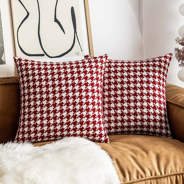 Red textured hotsell throw pillows