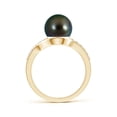 thumbnail image 2 of Angara Solitaire Tahitian Cultured Pearl Bypass Ring with Diamonds in 14K Yellow Gold for Women | June Birthstone Jewelry for Her, 2 of 8