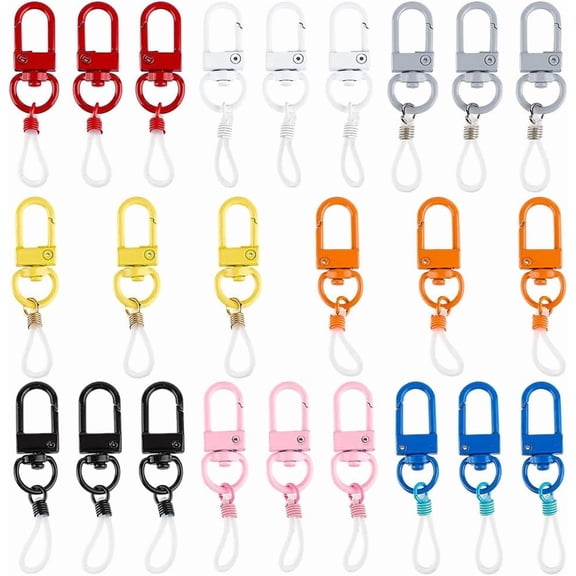 24Pcs Pen Holder Clips Lanyard Pen Holder Badge Adjustable Silicone Pen Clip With Snap Hook Pocket Hanging Holder Reel Clips for DIY Nurse Teachers Fountain Pen Lipstick Prevent Loss Carry