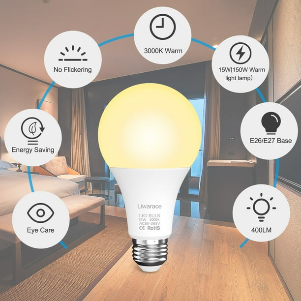 Htwon A21 LED Bulb 150 Watt Equivalent with E26 E27 Screw Port