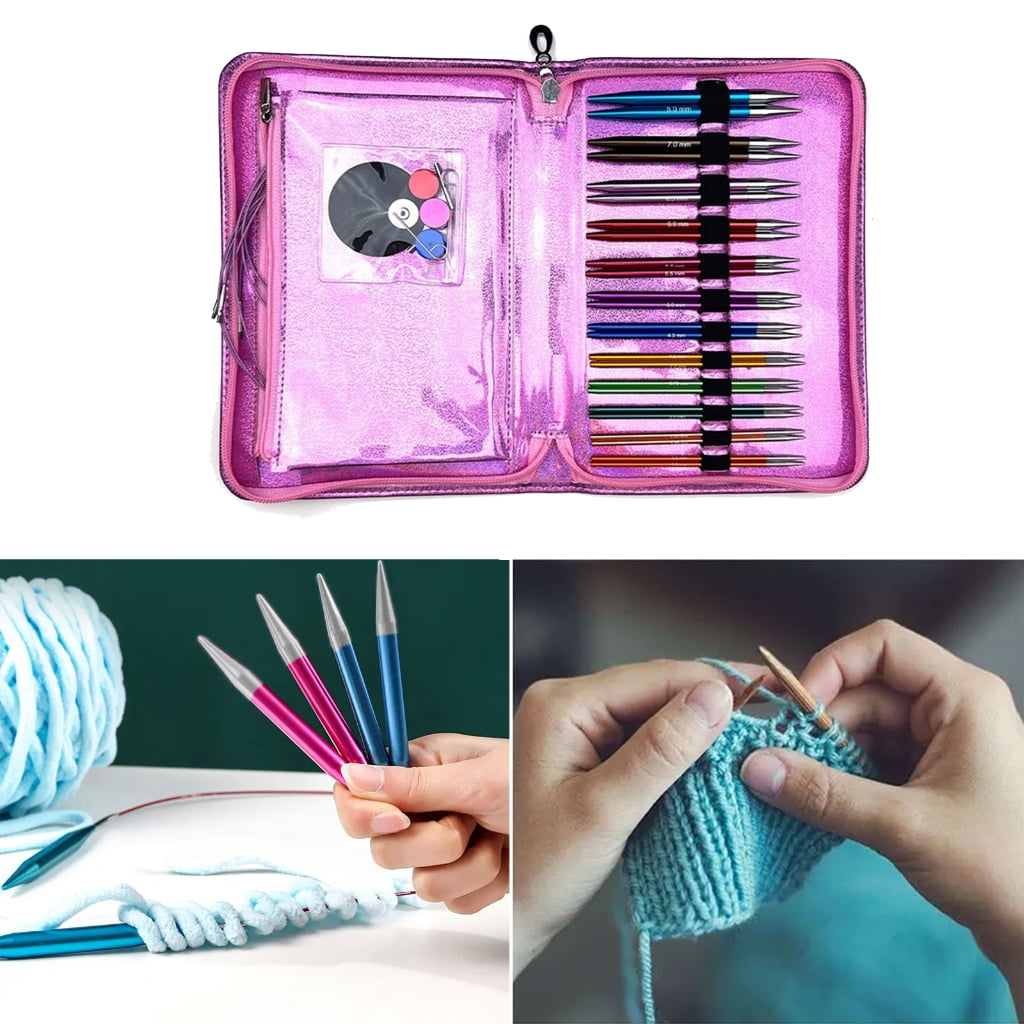 Multifunctional Circular Knitting Needle Set Size 3.0mm-8.0mm Interchangeable Needle Circular Needle Knitting Tool