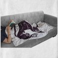 thumbnail image 6 of Retro Soft Flannel Fleece Blanket, Abstract Portrait of a Fantasy Girl with Long Fly-Away Hair and Butterflies, Cozy Plush for Indoor and Outdoor Use, 60" x 80", Eggplant and White, by Ambesonne, 6 of 6