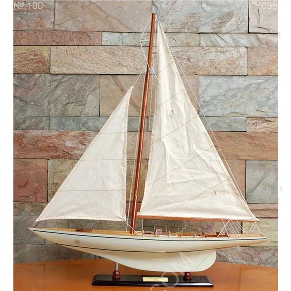 Old Modern Handicrafts  Columbia Painted Large Sailboat with Schooner Yacht Model