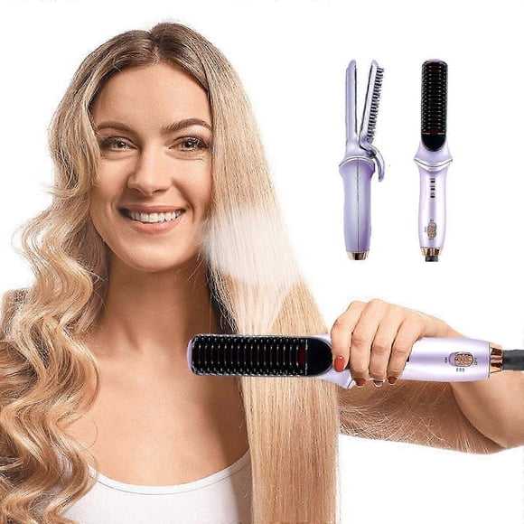 Hair Straightener Brush Hair Curlers Rollers Natural Curls, Hair Curler, Curling Wand,negative Hair Straightener Without Damaging Hair Curls,fast Heat