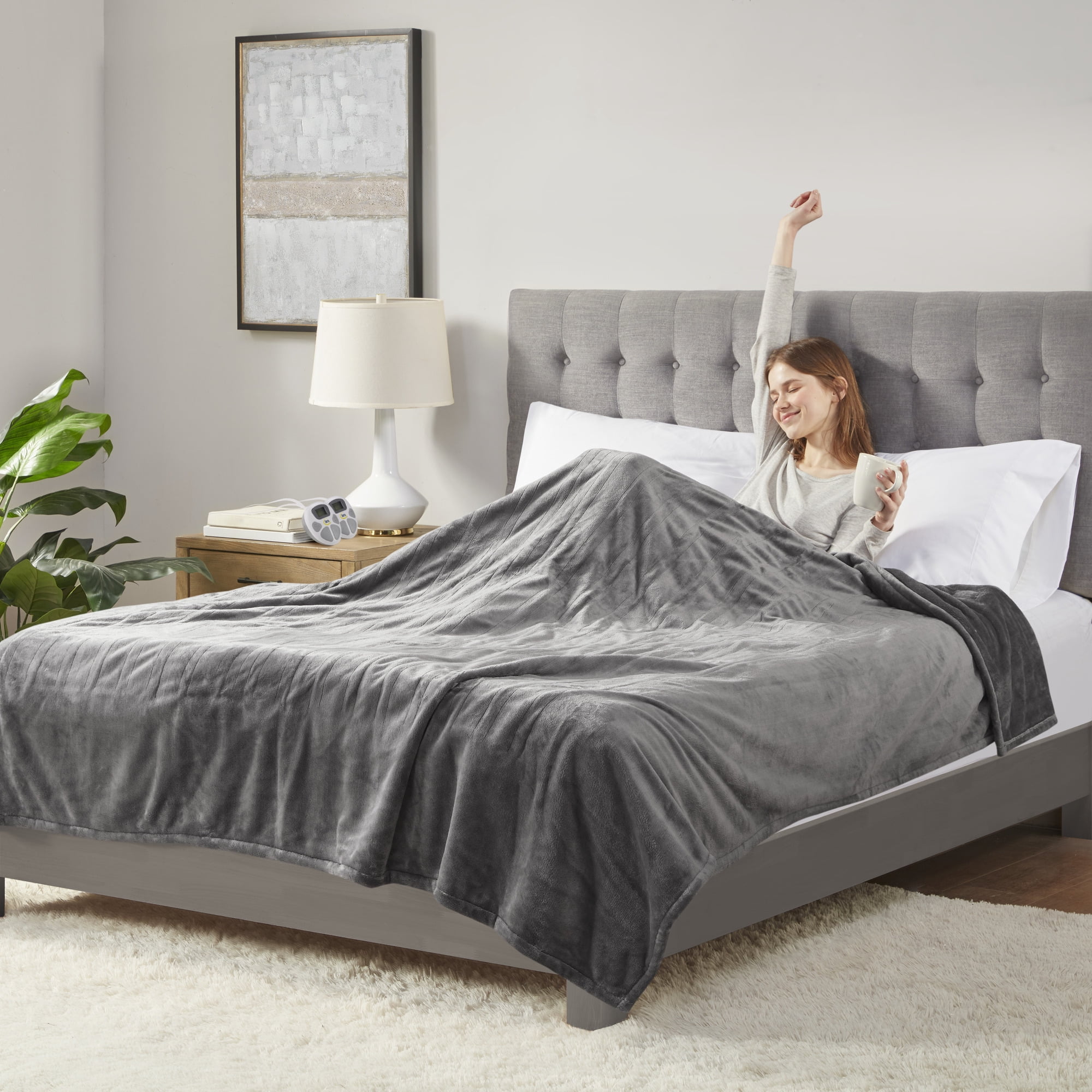 Serta Gray Polyester  Electric Blanket, Queen