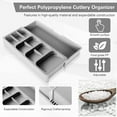 thumbnail image 3 of Cutlery Organizer, Cutlery Rack, 9 Compartment Drawer Organizer, Expandable Plastic Kitchen Drawer Organizer for Cutlery, Drawer Organizer Tray, 3 of 5