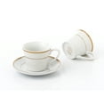 thumbnail image 7 of Set of 6 Colorful Porcelain Espresso Cup and Saucer Set -  2 oz, Gold Color, 7 of 7