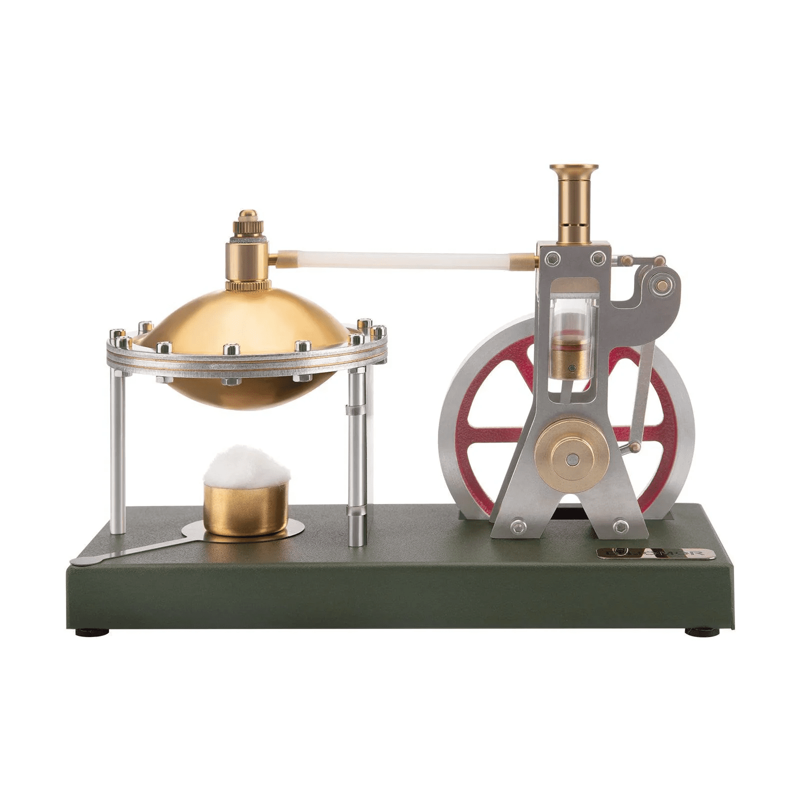 DIY Retro Steam Engine Model Kit, Vertical Steam Engine with Spherical Boiler, Metal Engine Model Kit for Adults to Build, Perfect Educational Gift for Technology Enthusiasts（with streetlight）