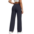 thumbnail image 4 of Inverlee High Waist Flare Leggings with Pockets for Women Stretch Knit Casual Athletic Bottoms Yoga Slim Fit Gym Pants Navy L, 4 of 6