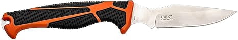 Elk Ridge Outdoors - TREK - Caping Knife, Orange and Black TPR Handle with Rigid Nylon Sheath