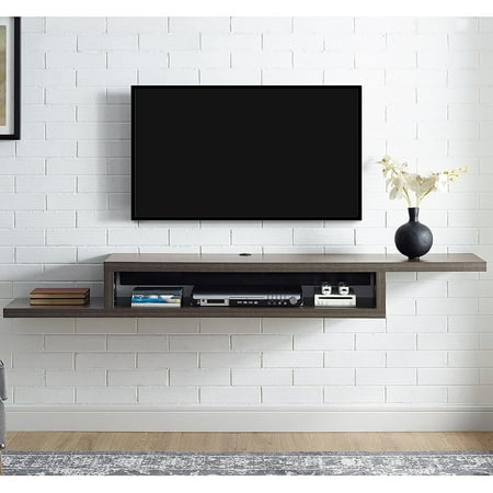 Martin Furniture 72 in. Asymmetrical Wall Mounted TV Shelf ...
