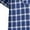 Blue, variant on Hinvhai Men's Plaid Button Up Crop Top Shirt Gingham Short Sleeve Tee Shirts Navy XL(XL)
