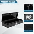 thumbnail image 2 of Kojooin 34 Inch Truck Bed Tool Box, Aluminum Diamond Plate ToolBox for Pick Up Truck RV Trailer, Trailer Toolboxs Storage With Lock and Keys, Side Handle, Black, 2 of 8
