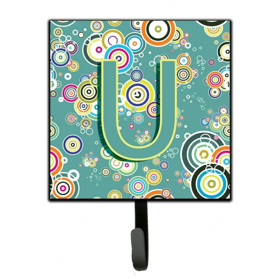 Letter U Circle Circle Teal Initial Alphabet Leash or Key Holder